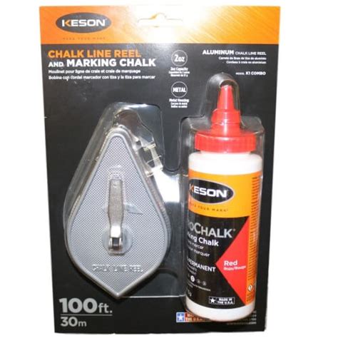 metal chalk box 100ft|Keson K1 100 ft. Chalk Box w/4 oz. Red Chalk .